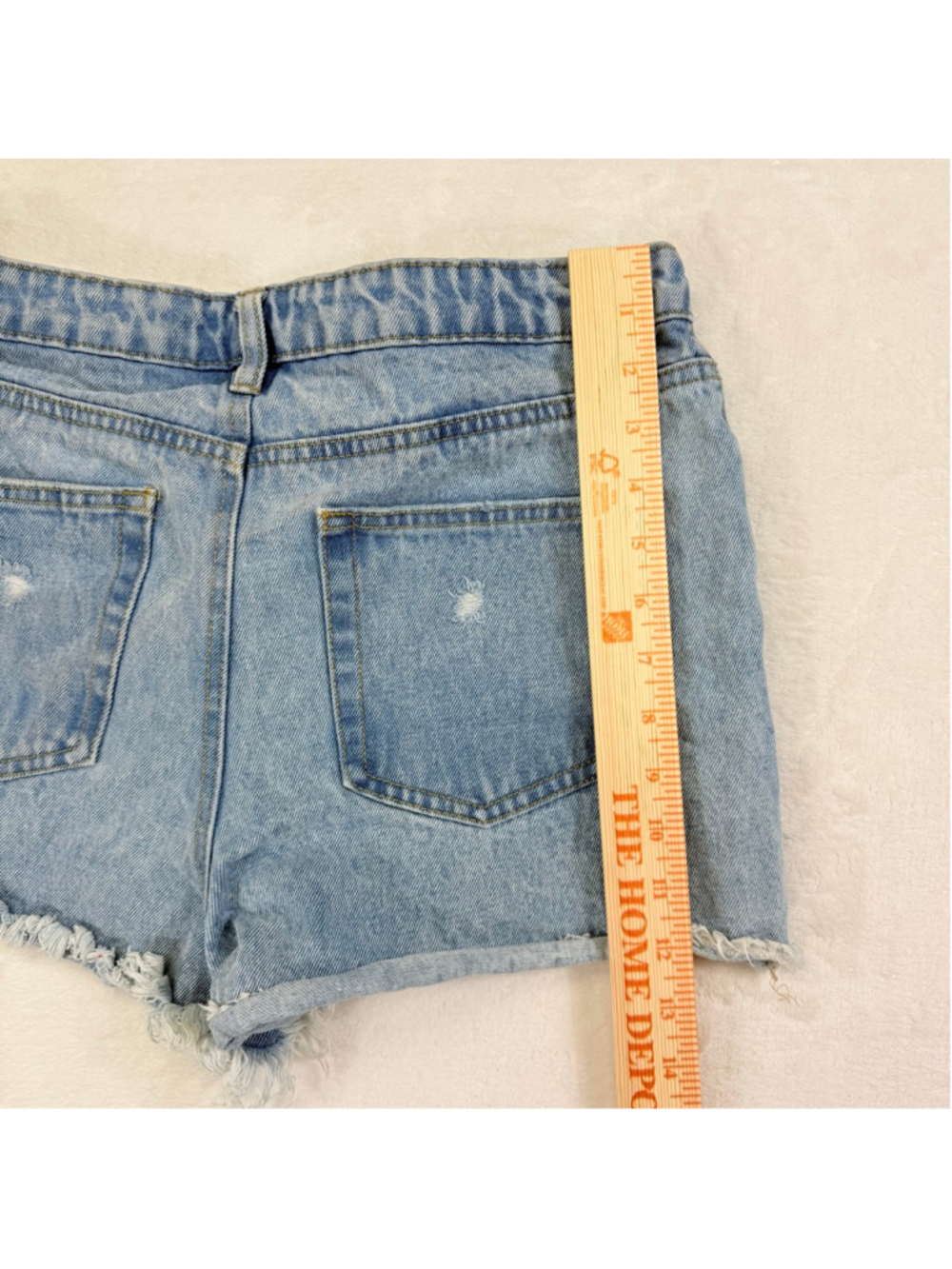 Juniors Banjara Light Blue Distressed Jean Shorts Size 7 - Picture 9 of 11